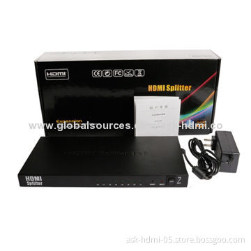 8 Port HDMI Splitter, HDMI V1.4, 1 X HDMI/F Input to 8X HDMI/F,4K